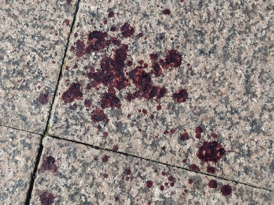 La comisaría atribuye el reguero de sangre en el centro de Ribeira a heridas que sufrió una persona al caer al suelo