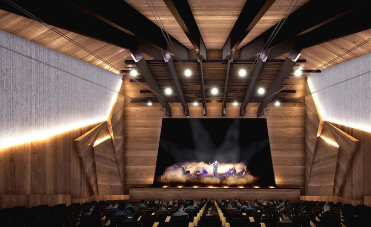 La Diputación de A Coruña sufraga el 80% del equipamiento escénico del futuro auditorio de Ribeira