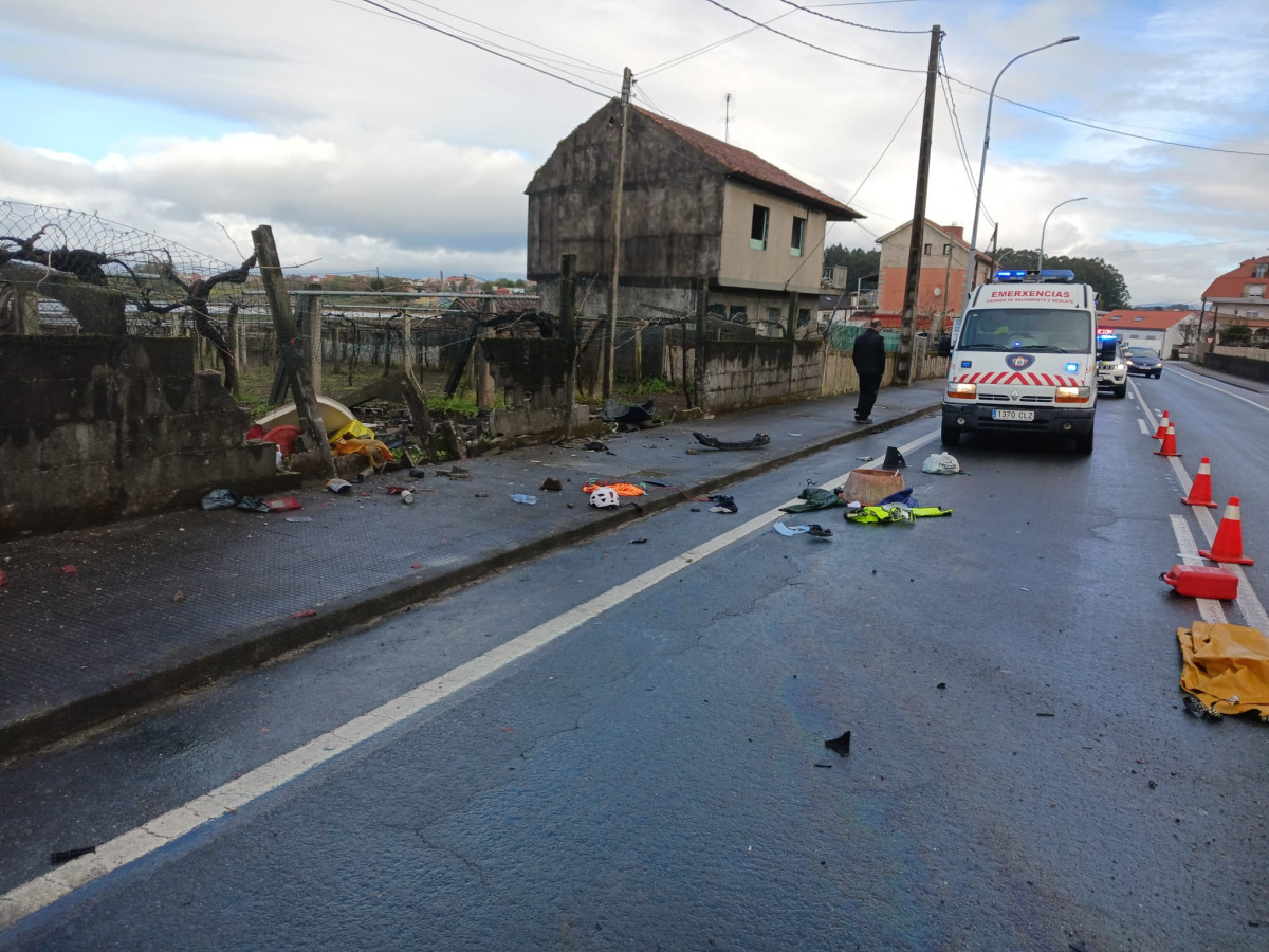 Accidente Cambados conductor huido y herido