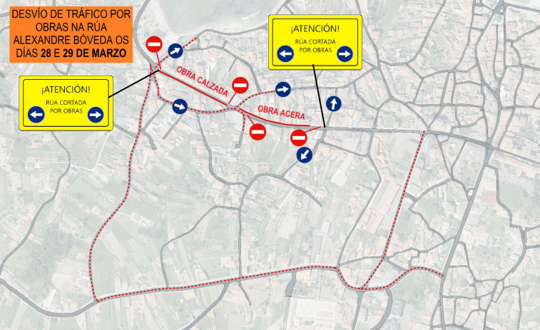 Las obras de Alexandre Bóveda provocarán cambios en el tráfico del centro de O Grove desde el martes