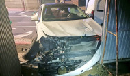Aparatoso accidente en Meaño con cinco vehículos afectados