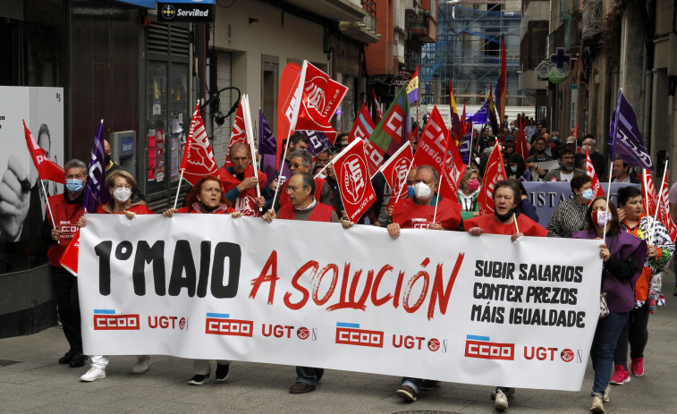 La inflación y los bajos salarios centran las protestas del 1 de mayo en Arousa