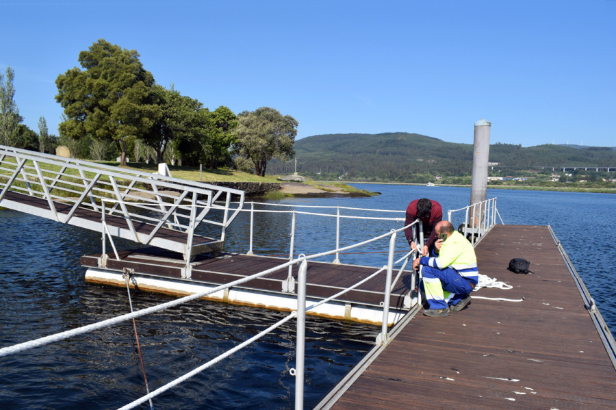 Valga abre al público la renovación del pantalán de la playa fluvial de Vilarello