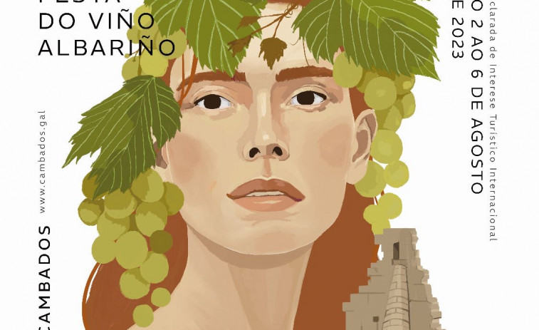 Una diosa del albariño creada por la vilagarciana Jennifer Espiñeira gana el concurso de carteles de la Festa do Albariño