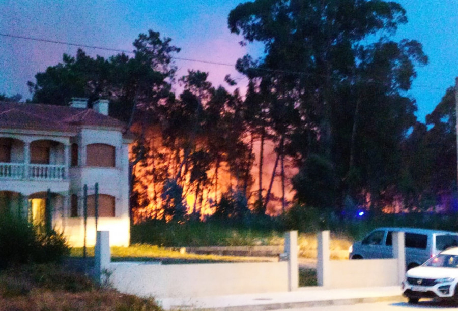 Un incendio forestal calcinó unos mil metros cuadrados de arbolado en Vilanova de Arousa