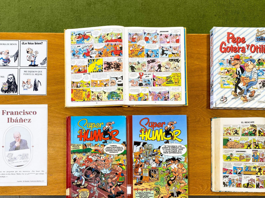 La Biblioteca de Meis acoge una exposición dedicada a Francisco Ibáñez, creador de Mortadelo y Filemón