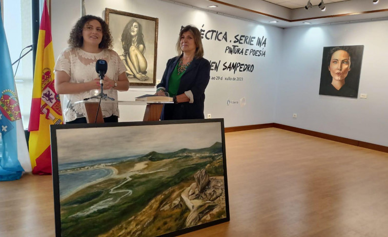 Carmen Sampedro dona al Concello de Ribeira una de sus últimas obras: “Pedra da Rá”