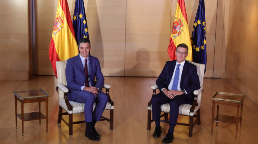 Feijóo se reúne con Pedro Sánchez en el Congreso para abordar la investidura