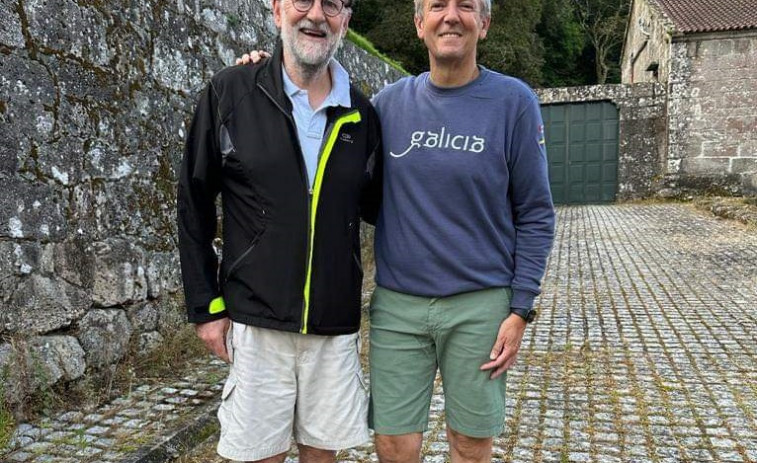 Rueda y Rajoy, en la Ruta da Pedra e da Auga