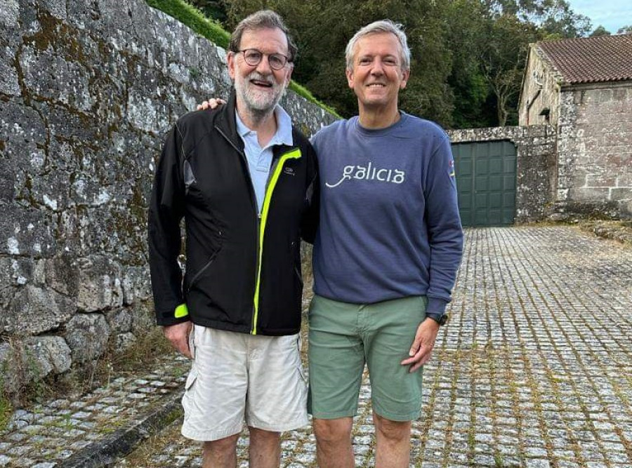 Rueda y Rajoy, en la Ruta da Pedra e da Auga