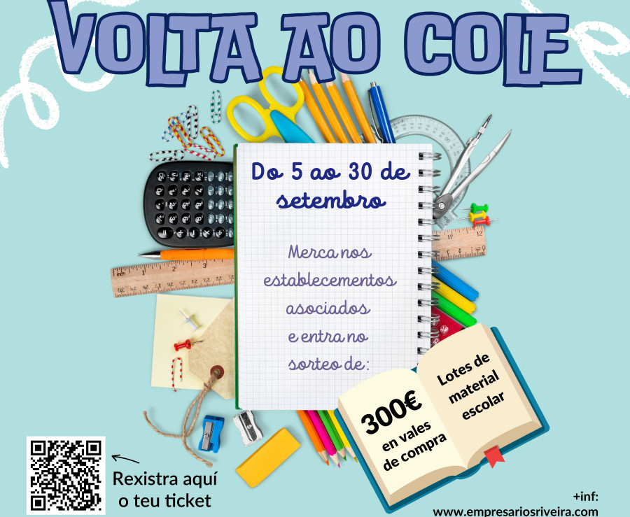 Los empresarios de Ribeira y Boiro sortearán 300 y 1.000 euros en sus campañas de "vuelta al cole"