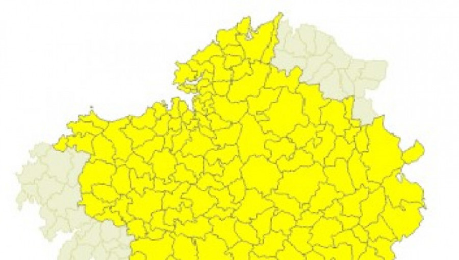 Casi toda Galicia en alerta amarilla por fuertes tormentas