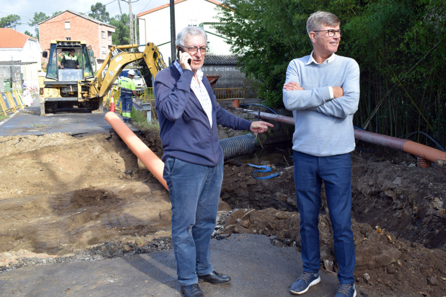 Las obras de ampliación del puente sobre el río Louro obligan a cortar la EP-8504 en Barcia