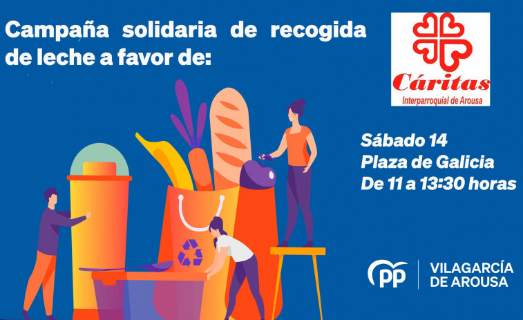 El PP de Vilagarcía organiza una recogida solidaria de leche para Cáritas