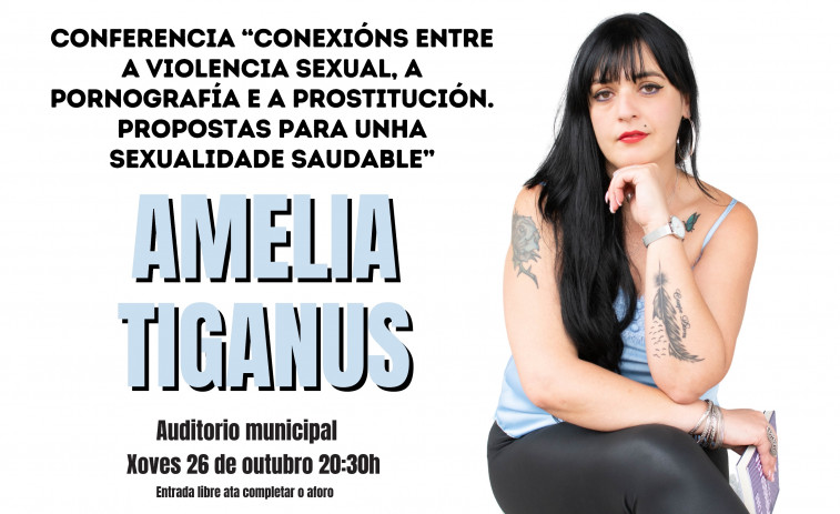 Amelia Tiganus, superviviente de prostitución y trata, ofrece una conferencia en A Illa