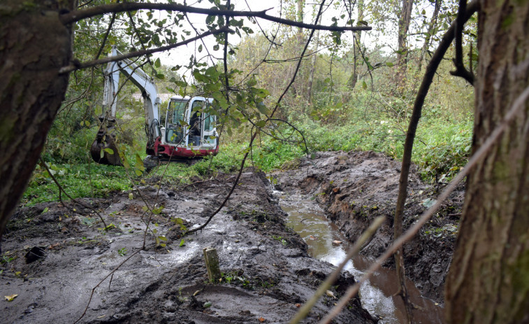 Valga acomete la limpieza de un arroyo en Carracido para evitar inundaciones