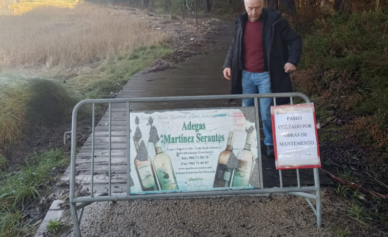 Catoira cierra el paseo fluvial por los graves desperfectos sufridos a causa de los últimos temporales