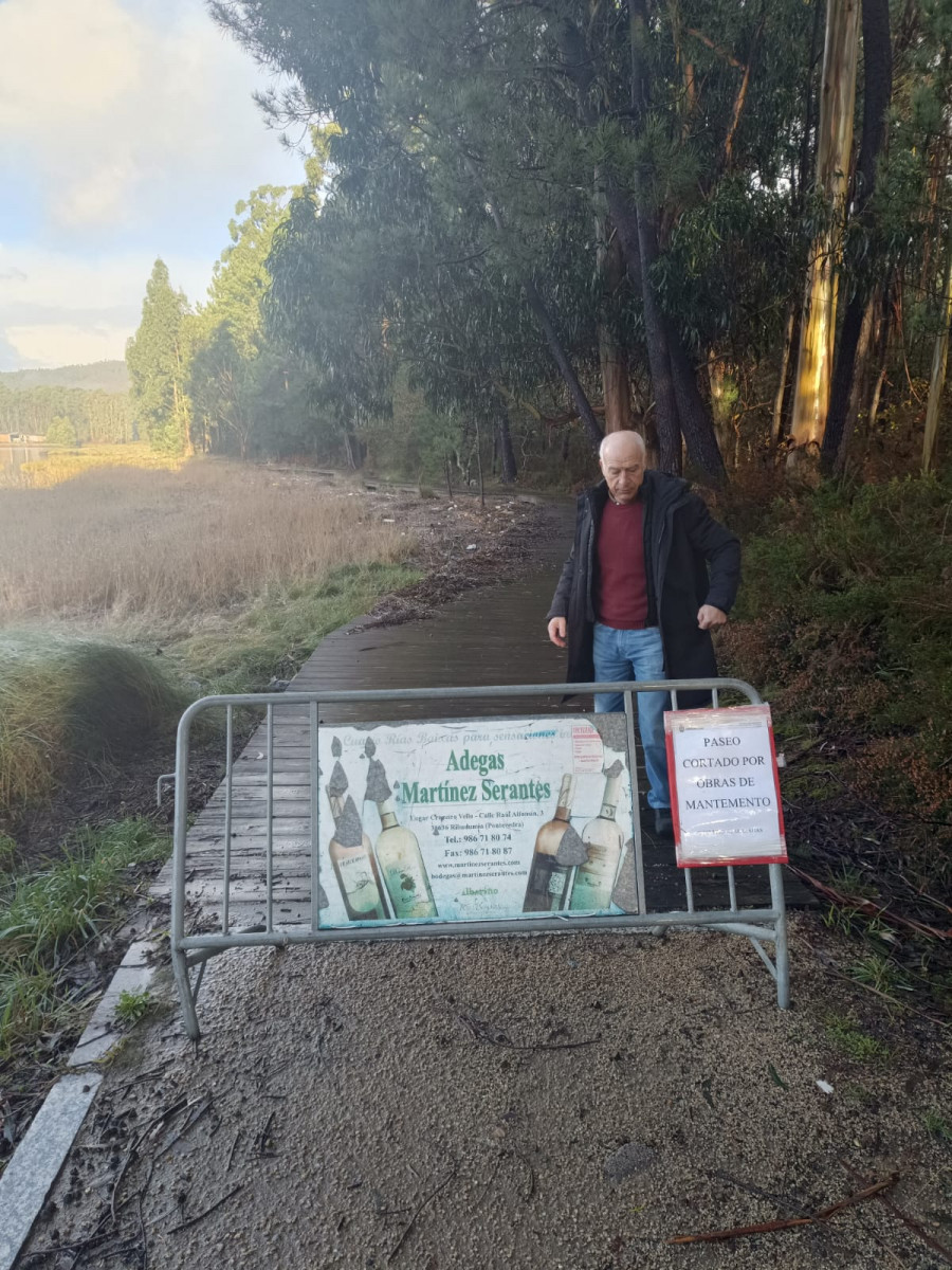 Catoira cierra el paseo fluvial por los graves desperfectos sufridos a causa de los últimos temporales