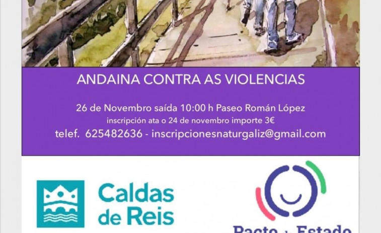 Caldas organiza una andaina contra la violencia de género entre sus actividades por el 25-N