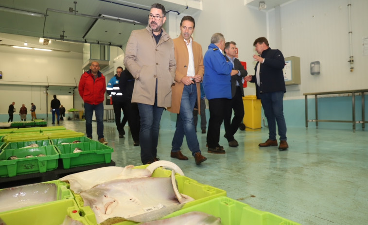 El conselleiro do Mar aborda con la cofradía de Ribeira y la lonja las necesidades del puerto