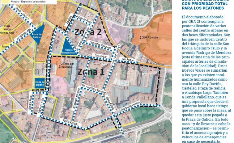 Estas son las nuevas calles del centro de Vilagarcía que el PMUS plantea peatonalizar