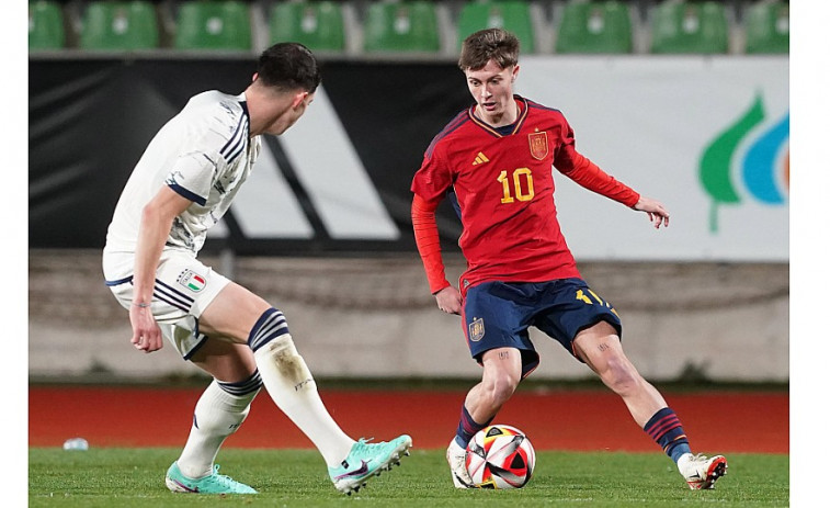 Óscar Marcos debuta con España Sub 18 en el empate contra Italia