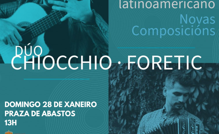 A Illa disfrutará este domingo de ritmos latinos desde Argentina con el dúo “Chiocchio - Foretic”