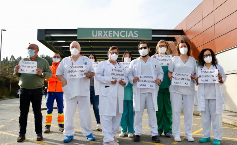 Médicos de Urgencias protestan en O Salnés para reclamar al Sergas mejoras laborales