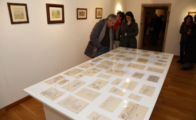 Las acuarelas y dibujos de Plácido Castro podrán verse en Cambados hasta el 14 de abril