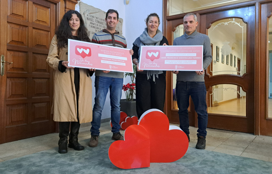 José Francisco Domínguez y Cristina Pose ganan los concursos de cartas de amor y fotografía del San Valentín en A Pobra