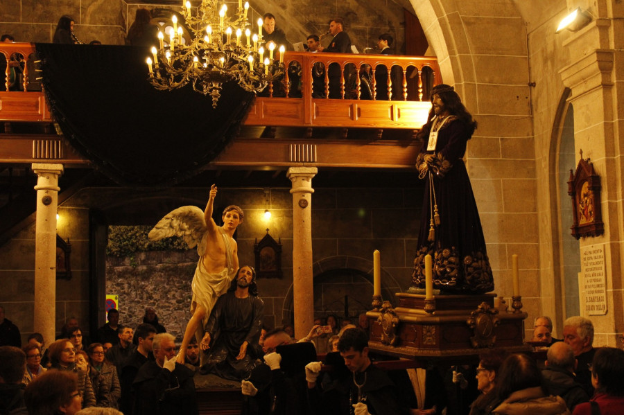 "O Caniñas" y el Nazareno y el Paso de Jesús en el Huerto de los Olivos se quedan sin procesión en O Caramiñal