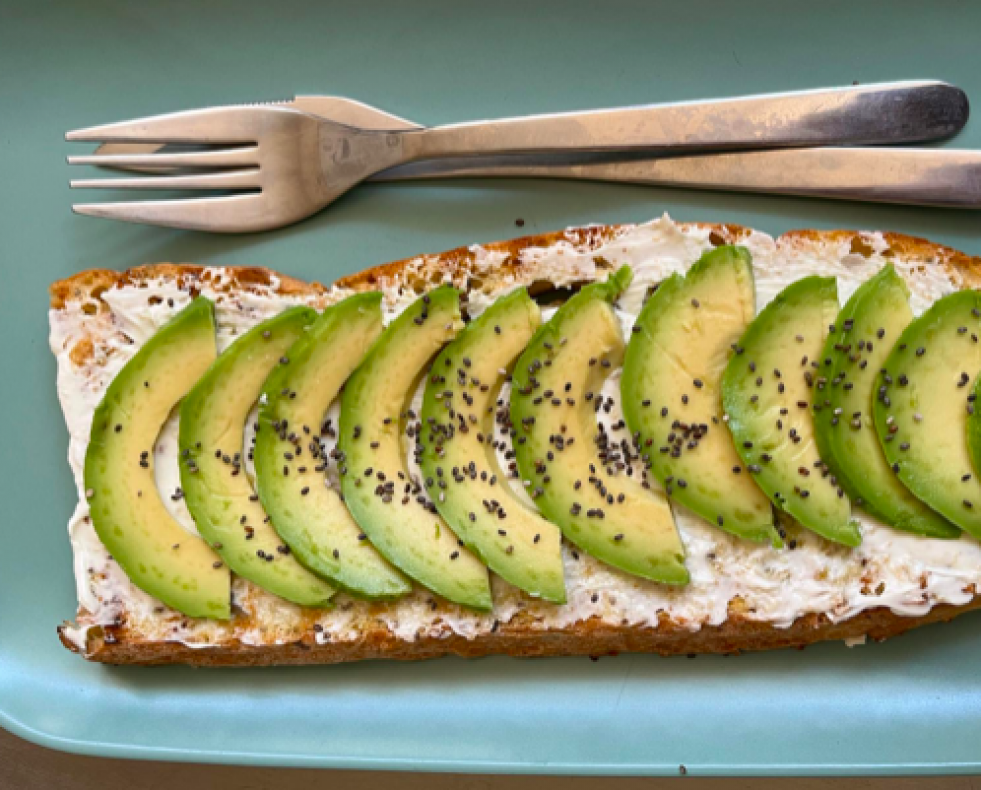 Tostada de aguacate
