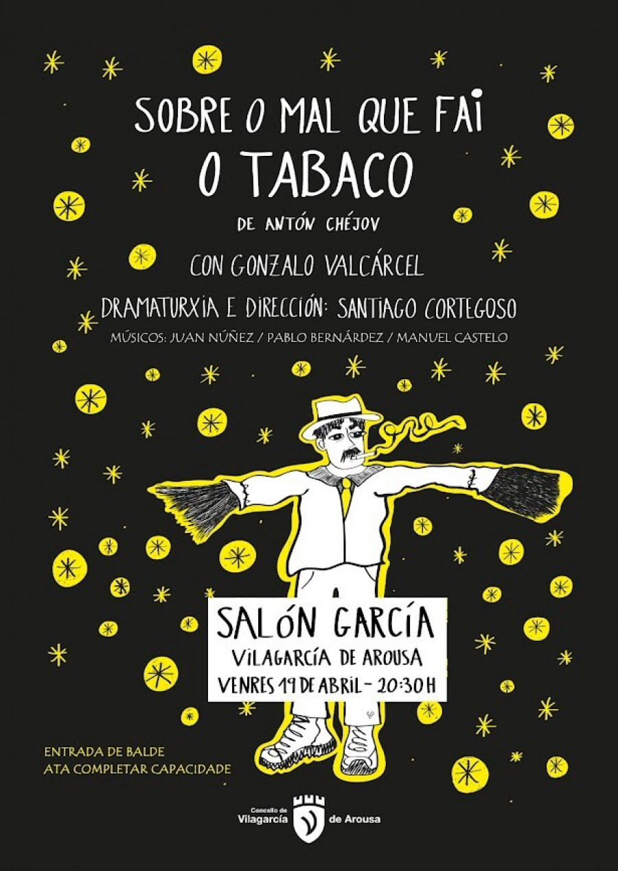 El monólogo de Chéjov "Sobre o mal que fai o tabaco" llega mañana a Vilagarcía