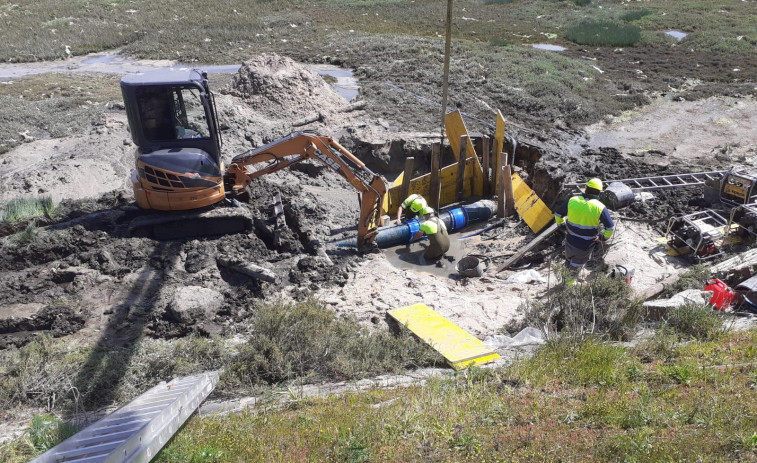 Nueva rotura de la tubería de agua de O Grove, solo diez días después de la anterior