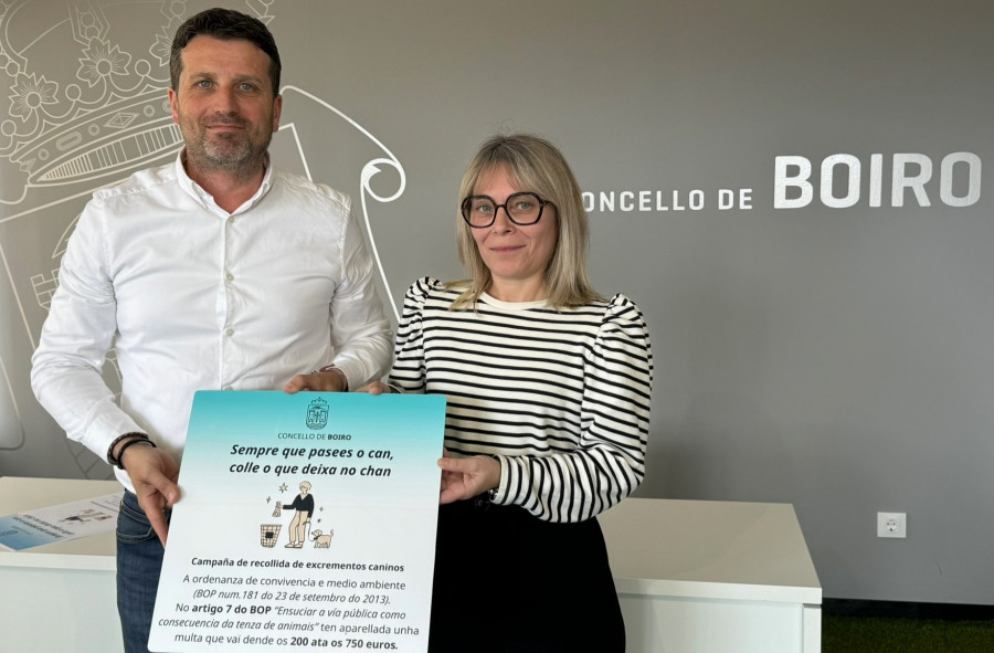 Boiro pone en marcha una campaña para concienciar sobre la necesidad de recoger los excrementos de los perros