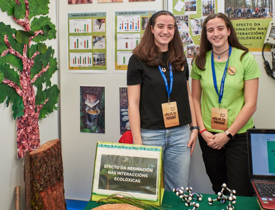 Dos alumnas de Meis logran con un proyecto sobre resina el tercer puesto en los premios Galiciencia