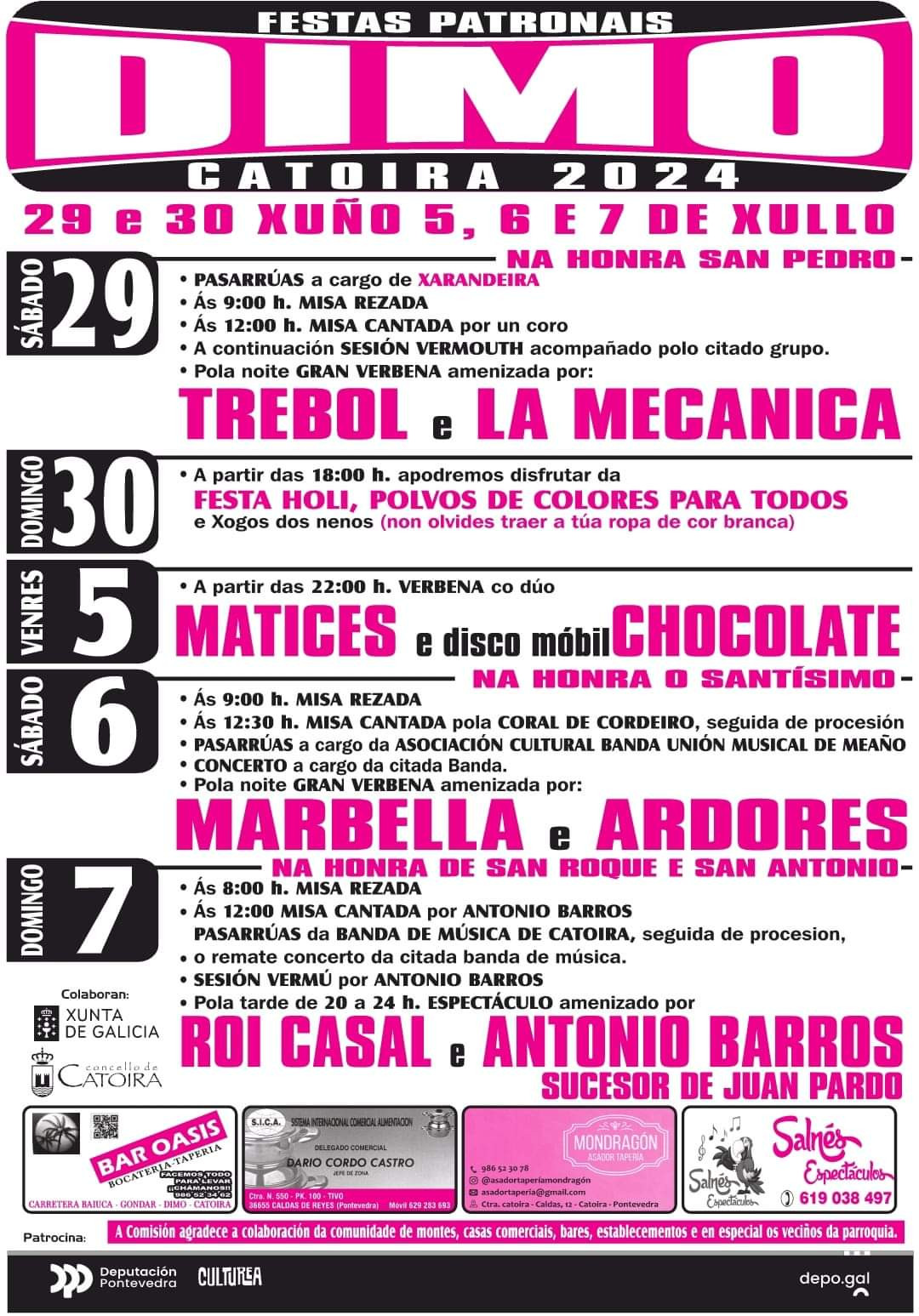 Cartel de las fiestas patronales de Dimo