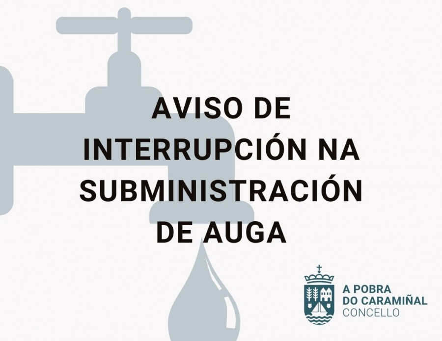 A Pobra y Ribeira podrían sufrir mañana cortes de agua potable por tareas de mantenimiento y limpieza en el depósito de Moldes