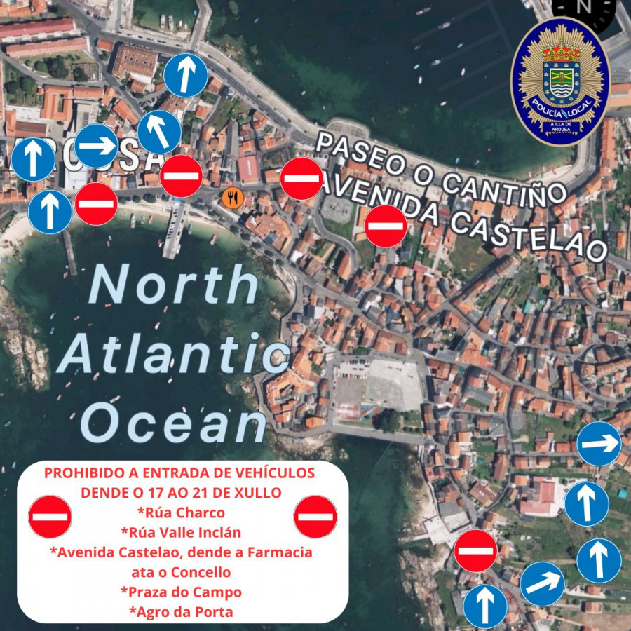 Estas son las prohibiciones de tráfico y aparcamiento en A Illa por las fiestas del Carmen