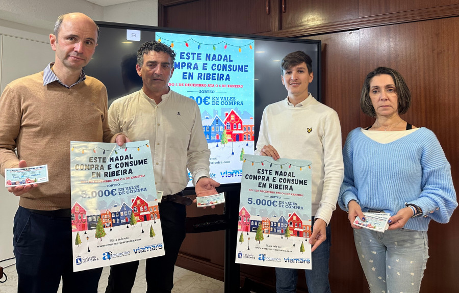 La Asociación de Empresarios de Ribeira iniciará el lunes su campaña de Navidad en la que sorteará 5.000 euros