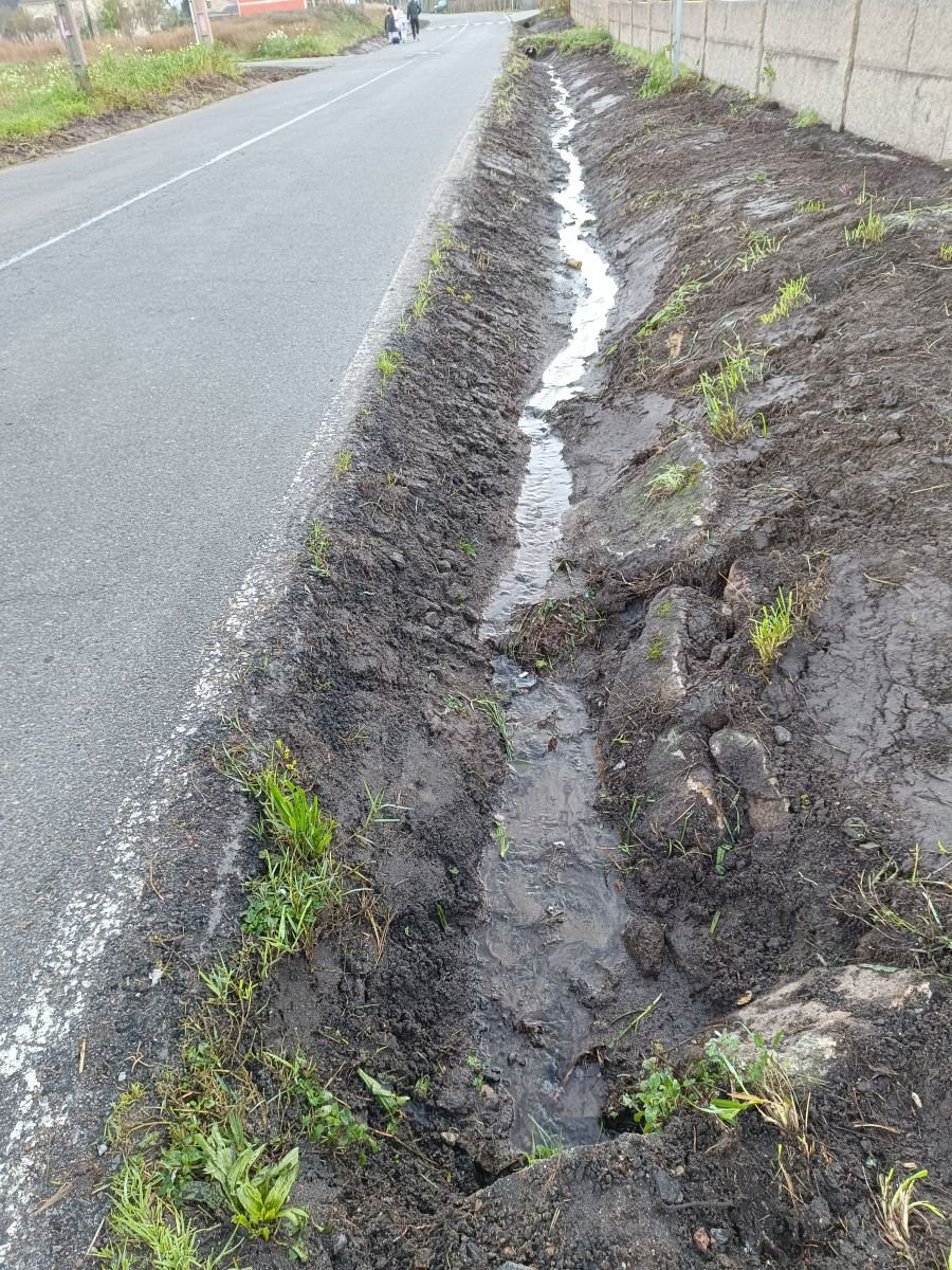 Catoira reclama cunetas transitables para la carretera provincial entre Dimo y Coaxe