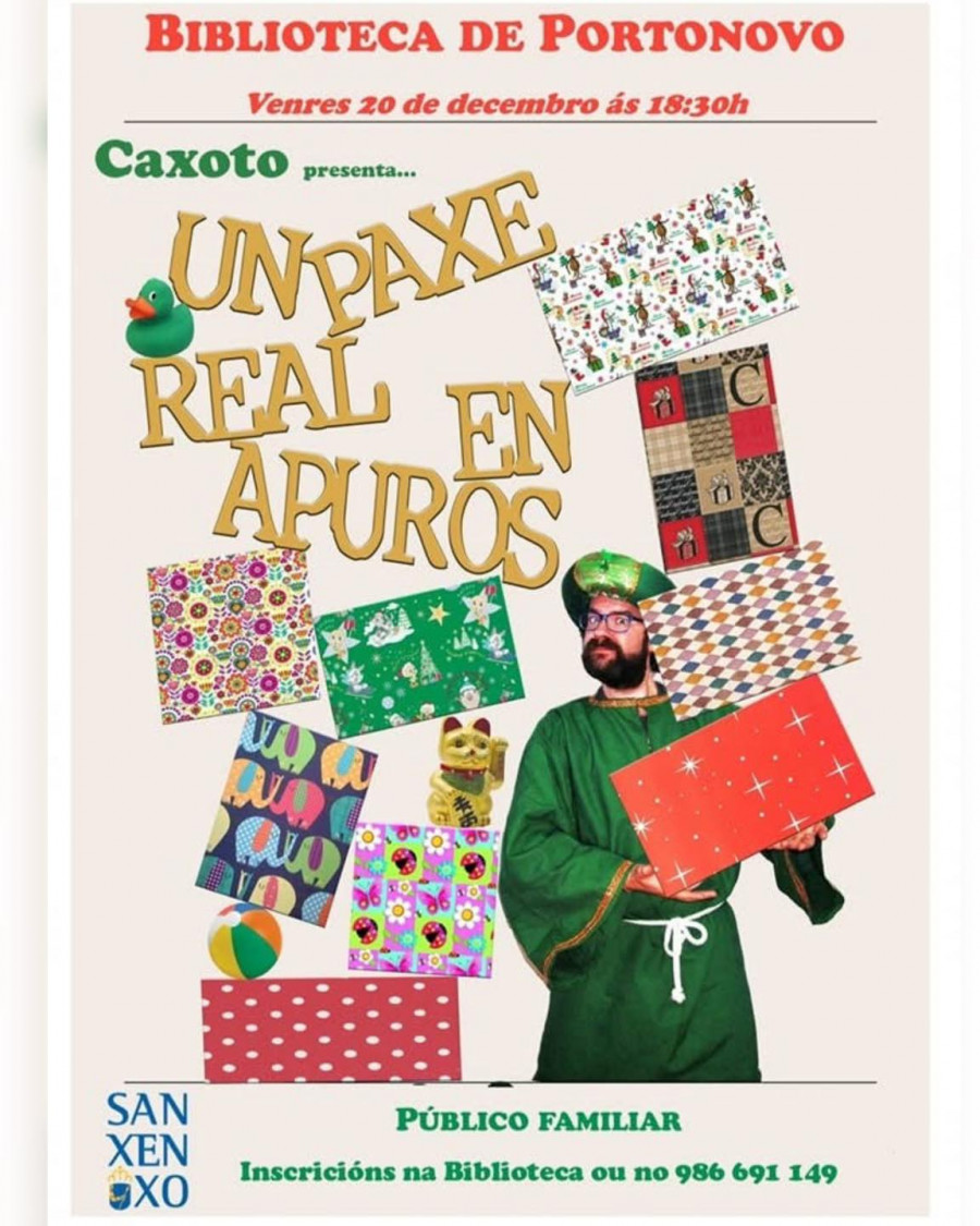 La biblioteca de Portonovo abre la inscripción para asistir a la obra “Un paxe real en apuros”