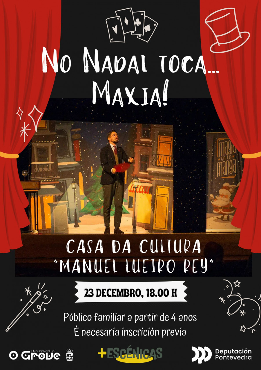La casa de la cultura de O Grove se llena de magia el lunes con un espectáculo para toda la familia