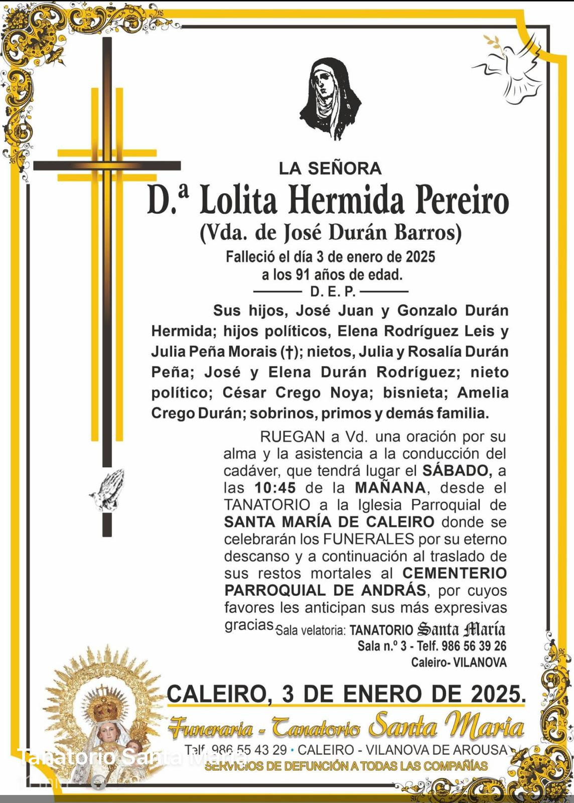 ESQUELA LOLITA HERMIDA PEREIRO