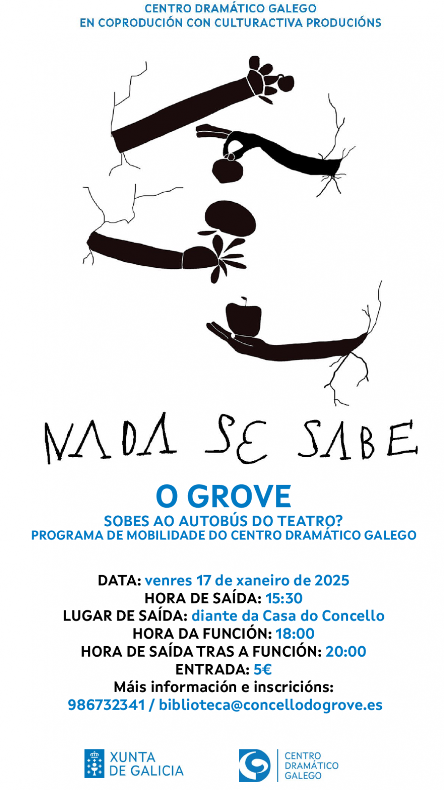 Los vecinos de O Grove pueden viajar gratis a Santiago para ver la obra “Nada se sabe”