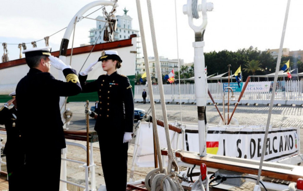 La princesa Leonor embarca en ‘Elcano’ para instruirse como guardiamarina