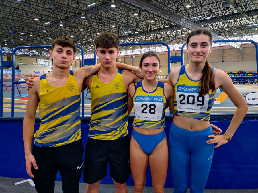 Los atletas del Club Barbanza mejoran marcas en la pista corta de Expourense