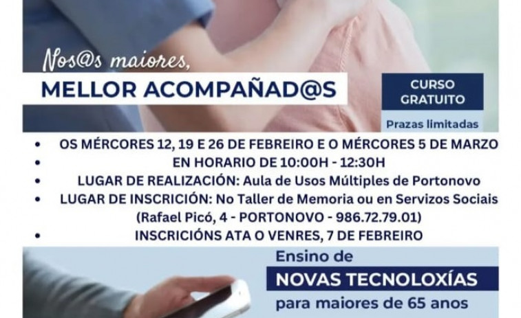 Concello de Sanxenxo y Amigos de Galicia organizan un curso gratuito de nuevas tecnologías para mayores