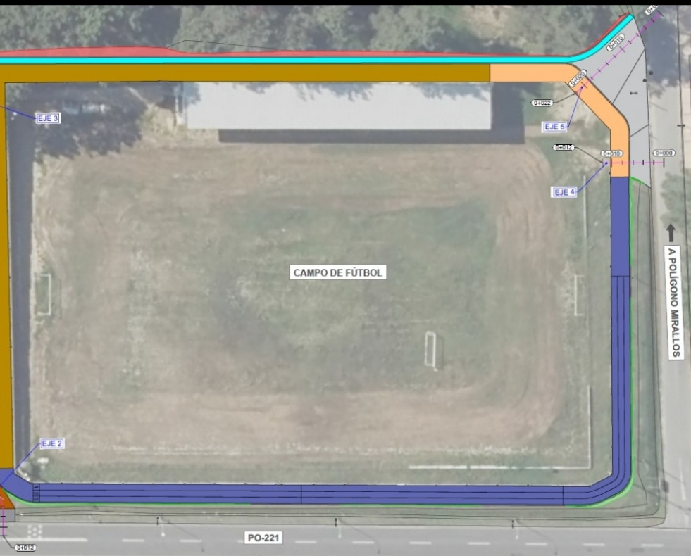 Plano de la pista de atletismo