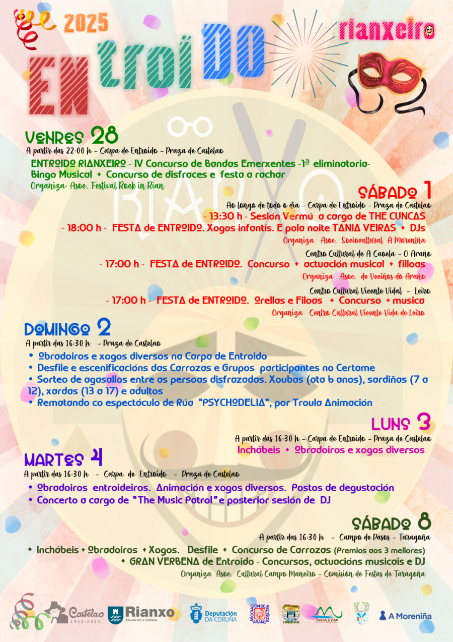 El carnaval de Rianxo arranca seis días de fiesta con la música del Festival Rock in Rian
